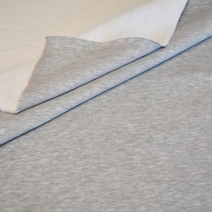 Футер с начесом 3-х нитка цвет серый меланж для сублимационной печати 50% хлопок+50% полиэстер